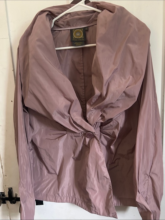 Debbie Shuchat Jackets & Blazers - Light Taupe Draped Collar Trench Jacket